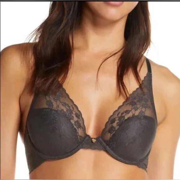 Natori Green Cherry Blossom Lace Bra Size 36DDD - Picture 1 of 10